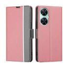 For Huawei Enjoy 60 Pro / nova 11i Twill Texture Side Button Leather Phone Case(Pink) - 1