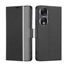 For Honor 90 5G Twill Texture Side Button Leather Phone Case(Black) - 1