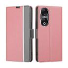 For Honor 90 5G Twill Texture Side Button Leather Phone Case(Pink) - 1