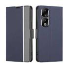 For Honor 90 Pro 5G Twill Texture Side Button Leather Phone Case(Blue) - 1