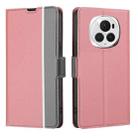 For Honor Magic6 Pro Twill Texture Side Button Leather Phone Case(Pink) - 1