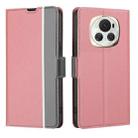 For Honor Magic6 Twill Texture Side Button Leather Phone Case(Pink) - 1