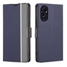 For Honor 200 5G Twill Texture Side Button Leather Phone Case(Blue) - 1