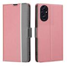 For Honor 200 5G Twill Texture Side Button Leather Phone Case(Pink) - 1