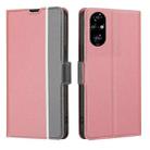 For Honor 200 Pro 5G Twill Texture Side Button Leather Phone Case(Pink) - 1