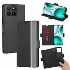 For Honor X8c 4G Twill Texture Side Button Leather Phone Case(Black) - 1