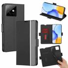 For Honor X60 GT 5G Twill Texture Side Button Leather Phone Case(Black) - 1