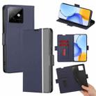 For Honor X60 GT 5G Twill Texture Side Button Leather Phone Case(Blue) - 1