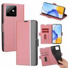 For Honor X60 GT 5G Twill Texture Side Button Leather Phone Case(Pink) - 1