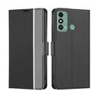 For ZTE Blade A53 4G Twill Texture Side Button Leather Phone Case(Black) - 1