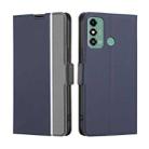 For ZTE Blade A53 4G Twill Texture Side Button Leather Phone Case(Blue) - 1