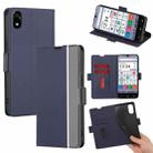 For ZTE Kantan Sumaho 4 A402ZT Twill Texture Side Button Leather Phone Case(Blue) - 1