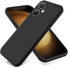 For vivo Y27 4G Pure Color Liquid Silicone Shockproof Phone Case(Black) - 1