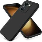 For vivo Y27 5G Pure Color Liquid Silicone Shockproof Phone Case(Black) - 1