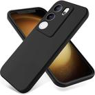 For vivo V29 / S17 Pro Pure Color Liquid Silicone Shockproof Phone Case(Black) - 1