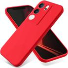For vivo V29 / S17 Pro Pure Color Liquid Silicone Shockproof Phone Case(Red) - 1