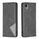 For Nokia C110 Rhombus Texture Magnetic Leather Phone Case(Black) - 1