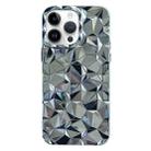 For iPhone 14 Pro Max Electroplating Honeycomb Edged TPU Phone Case(Silver) - 1