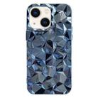 For iPhone 13 Electroplating Honeycomb Edged TPU Phone Case(Blue) - 1