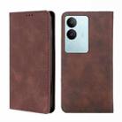 For vivo S17 5G / S17 Pro 5G Skin Feel Magnetic Leather Phone Case(Dark Brown) - 1