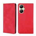 For vivo Y35+ 5G Skin Feel Magnetic Leather Phone Case(Red) - 1