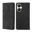 For vivo Y35+ 5G Skin Feel Magnetic Leather Phone Case(Black) - 1