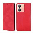 For vivo Y78 5G Skin Feel Magnetic Leather Phone Case(Red) - 1