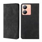 For vivo Y78 5G Skin Feel Magnetic Leather Phone Case(Black) - 1