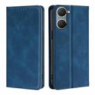 For vivo Y03 4G Skin Feel Magnetic Leather Phone Case(Blue) - 1