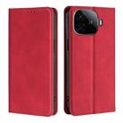 For vivo iQOO Z9 Turbo Skin Feel Magnetic Leather Phone Case(Red) - 1