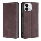 For vivo iQOO Z9x 5G Skin Feel Magnetic Leather Phone Case(Dark Brown) - 1