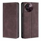 For vivo V30e 5G Global Skin Feel Magnetic Leather Phone Case(Dark Brown) - 1