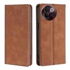 For vivo V30e 5G Global Skin Feel Magnetic Leather Phone Case(Light Brown) - 1