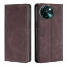 For vivo Y38 5G / T3x Global Skin Feel Magnetic Leather Phone Case(Dark Brown) - 1