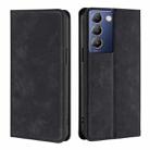 For vivo Y100 5G IDN Skin Feel Magnetic Leather Phone Case(Black) - 1