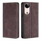 For vivo S19 Skin Feel Magnetic Leather Phone Case(Dark Brown) - 1