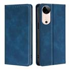 For vivo S19 Skin Feel Magnetic Leather Phone Case(Blue) - 1