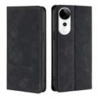 For vivo S19 Pro Skin Feel Magnetic Leather Phone Case(Black) - 1