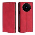 For vivo X100s Skin Feel Magnetic Leather Phone Case(Red) - 1