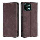 For vivo Y28 4G Skin Feel Magnetic Leather Phone Case(Dark Brown) - 1