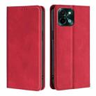 For vivo Y28 4G Skin Feel Magnetic Leather Phone Case(Red) - 1