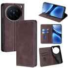 For vivo X200 Pro 5G Skin Feel Magnetic Leather Phone Case(Dark Brown) - 1