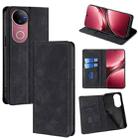 For vivo V50 5G Skin Feel Magnetic Leather Phone Case(Black) - 1