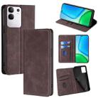 For vivo Y29 4G Global Skin Feel Magnetic Leather Phone Case(Dark Brown) - 1