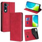 For vivo Y29s 5G / Y04 4G Skin Feel Magnetic Leather Phone Case(Red) - 1