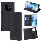 For vivo X200s 5G Skin Feel Magnetic Leather Phone Case(Black) - 1