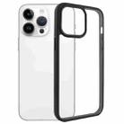 For iPhone 15 Pro Max Frosted TPU + Transparent PC Phone Case(Black) - 1