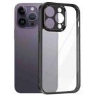 For iPhone 14 Pro Frosted TPU + Transparent PC Phone Case(Black) - 1