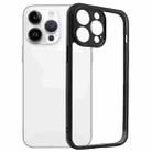 For iPhone 14 Pro Max Frosted TPU + Transparent PC Phone Case(Black) - 1