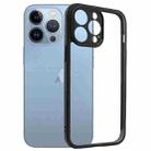 For iPhone 13 Pro Frosted TPU + Transparent PC Phone Case(Black) - 1